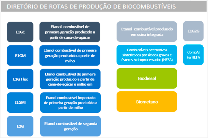 Diretório de Rotas de Produção de Biocombustíveis